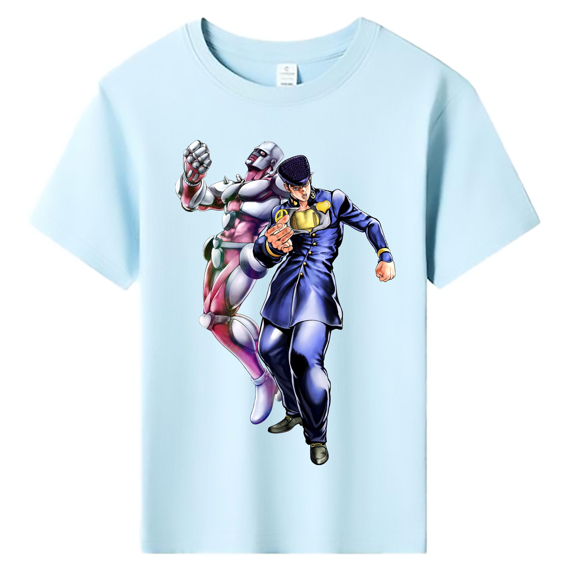 （画像用） ジョジョの奇妙な冒険 ひがしかた じょうすけ JoJo's Bizarre Adventure Higashikata Josuke 綿100％キッズTシャツ（フロントプリント）